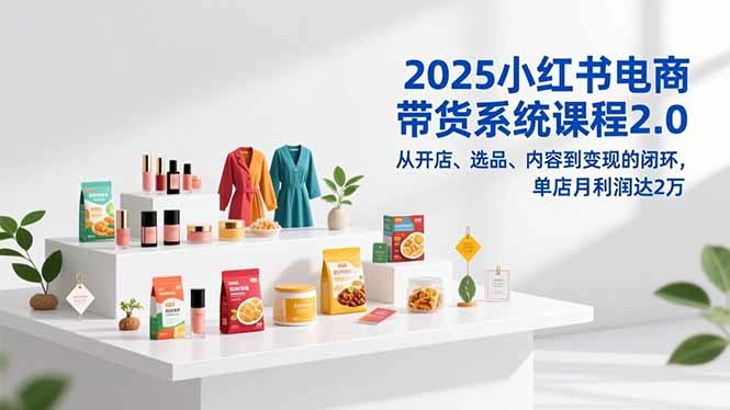 2025小红书电商带货系统课程2.0，从开店、选品、内容到变现的闭环，单店月利润达2万-科技美南博客