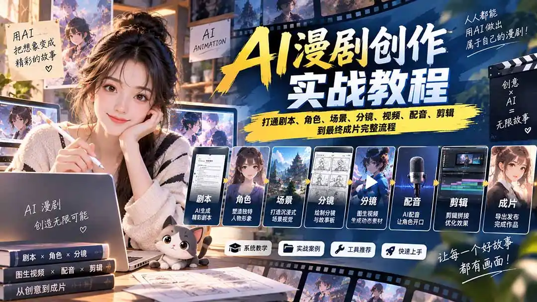 2026 AI漫剧创作实战教程:打通剧本、角色、场景、分镜、视频、配音、剪辑到最终成片完整流程-科技美南博客