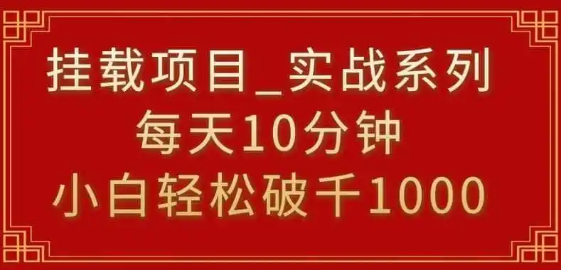 挂载项目，小白轻松破1000，每天10分钟，实战系列保姆级教程【揭秘】-科技美南博客