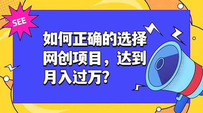 如何正确的选择网创项目，达到月入过万？，本课程教你正确选择项目。-科技美南博客