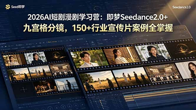 2026AI短剧漫剧学习营：即梦Seedance2.0+九宫格分镜，150+行业宣传片案例全掌握-科技美南博客