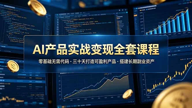 AI产品实战变现全套课程，零基础无需代码，三十天打造可盈利产品搭建长期副业资产-科技美南博客