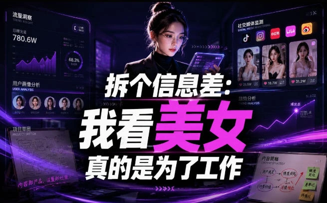 【理直气壮】我给看美女找了一个非常恰当的理由，信息差项目-科技美南博客