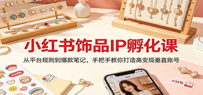 小红书饰品IP孵化课：从平台规则到爆款笔记，手把手教你打造高变现垂直账号-科技美南博客
