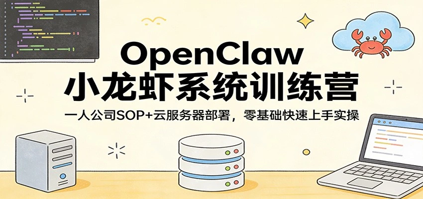 OpenClaw小龙虾系统训练营:一人公司SOP,云服务器部署,零基础快速上手实操-科技美南博客
