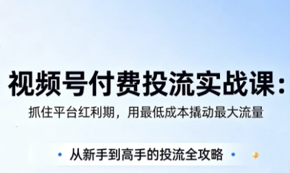 渔财老师·视频号付费投流实战课(更新5月)-科技美南博客