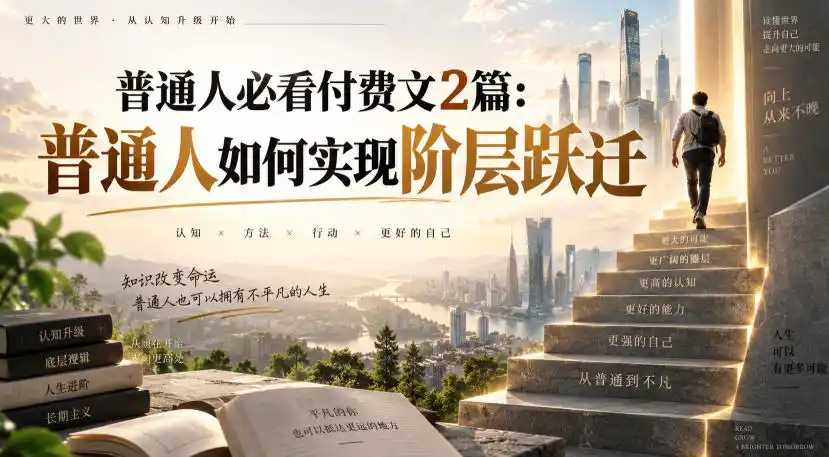 普通人必看付费文2篇：普通人如何实现阶层跃迁-科技美南博客