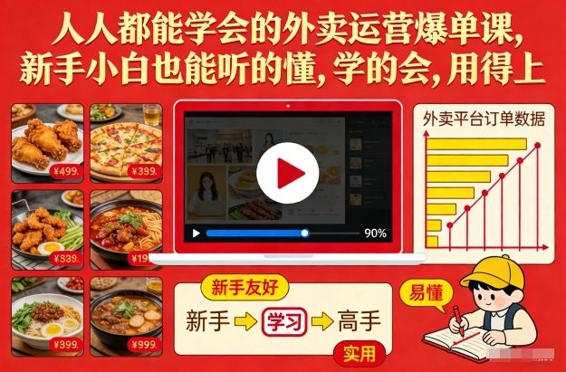 人人都能学会的外卖运营爆单课，新手小白也能听的懂，学的会，用得上-科技美南博客