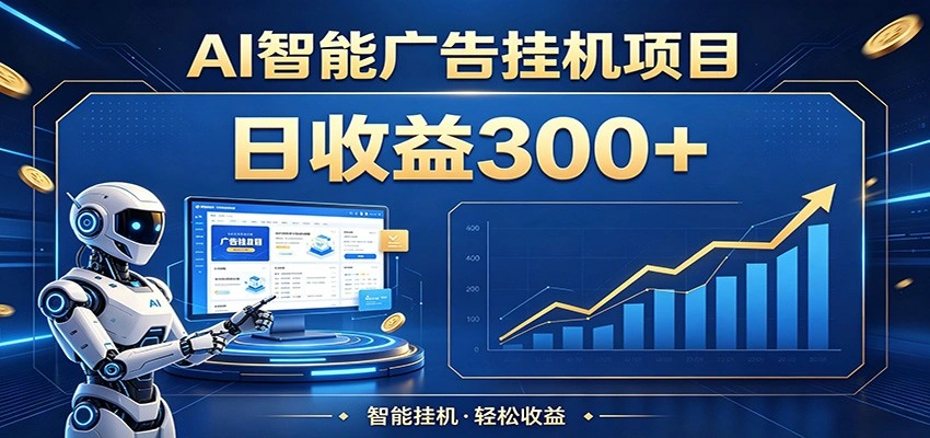 懒人躺赚神器，AI广告挂机日破300+，可单机可矩阵放大，轻松开启稳定被动增收-科技美南博客