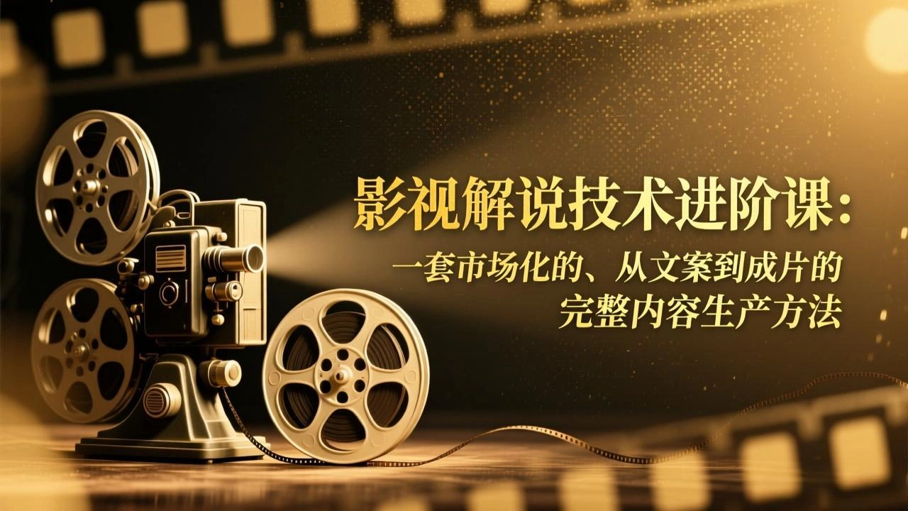 影视解说技术进阶课：一套市场化的、从文案到成片的完整内容生产方法-科技美南博客