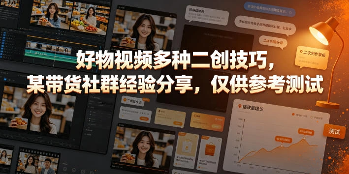 好物视频多种二创技巧，某带货社群经验分享，仅供参考测试-科技美南博客