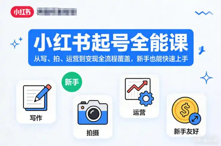 小红书起号全能课，从写、拍、运营到变现全流程覆盖，新手也能快速上手(更新)-科技美南博客
