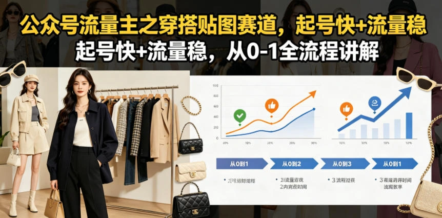 公众号流量主之穿搭贴图赛道，起号快+流量稳，从0-1全流程讲解-科技美南博客