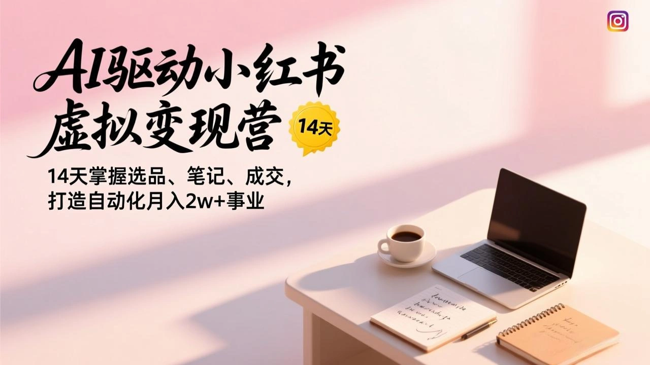 AI驱动小红书虚拟变现营，14天掌握选品、笔记、成交，打造自动化月入2w+事业-科技美南博客
