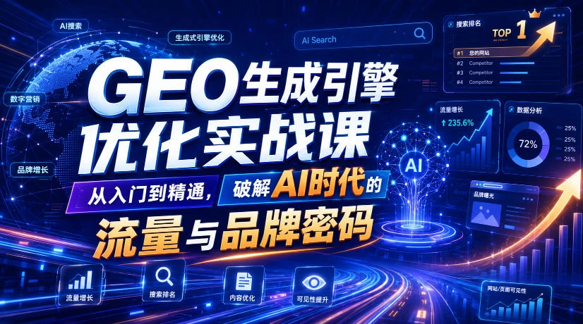 GEO生成引擎优化实战课,从入门到精通,破解AI时代的流量与品牌密码-科技美南博客