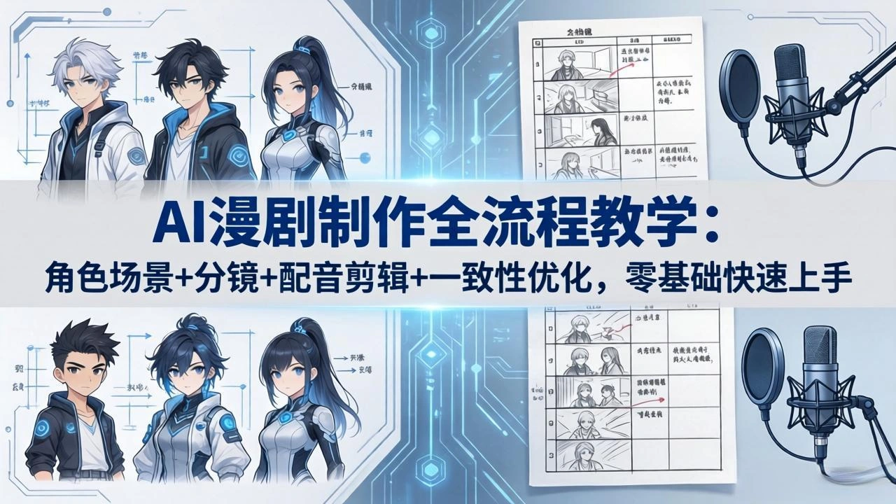 AI漫剧制作全流程教学：角色场景+分镜+配音剪辑+一致性优化，零基础快速上手-科技美南博客