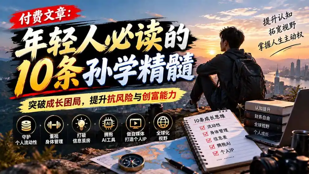 付费文章:年轻人必读的10条孙学精髓,突破成长困局,提升抗风险与创富能力-科技美南博客