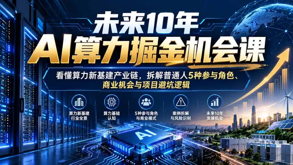 未来10年AI算力掘金机会课：看懂算力新基建产业链，拆解普通人5种参与角色、商业机会与项目避坑逻辑-科技美南博客