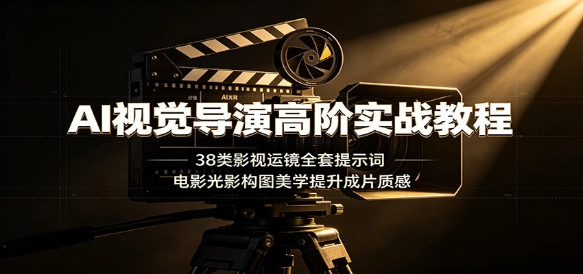AI视觉导演高阶实战教程：38类影视运镜全套提示词，电影光影构图美学提升成片质感-科技美南博客