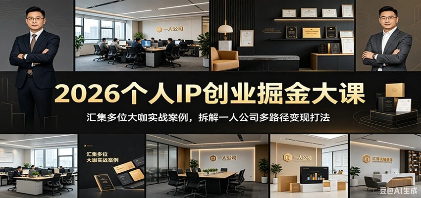 2026个人IP创业掘金大课：汇集多位大咖实战案例，拆解一人公司多路径变现打法-科技美南博客