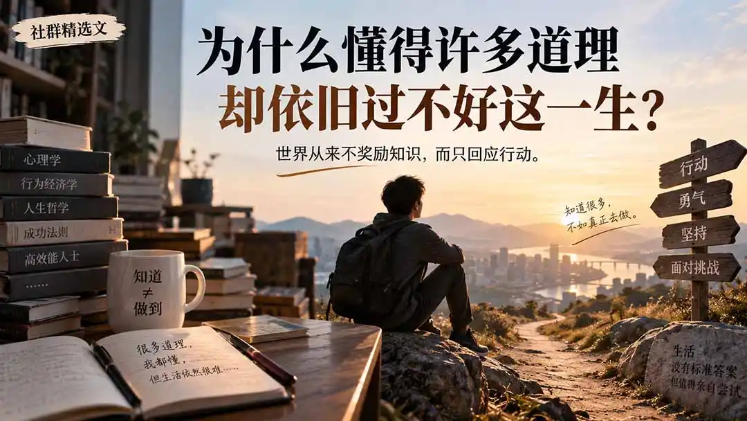 社群精选文：为什么懂得许多道理却依旧过不好这一生？-科技美南博客