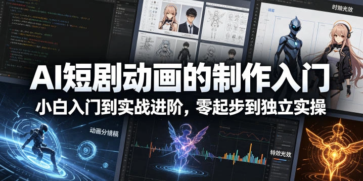 AI短剧动画的制作入门，小白入门到实战进阶，零起步到独立实操-科技美南博客