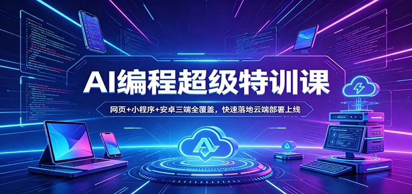 AI编程超级特训课：网页+小程序+安卓三端全覆盖，快速落地云端部署上线-科技美南博客