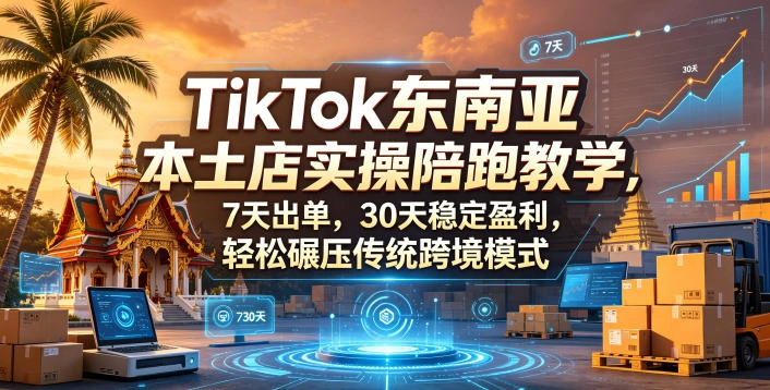 TikTok东南亚本土店实操陪跑教学，7天出单，30天稳定盈利，轻松碾压传统跨境模式-科技美南博客