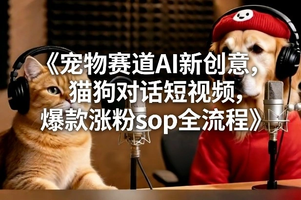 宠物赛道AI新创意，猫狗对话短视频，爆款涨粉sop全流程-科技美南博客