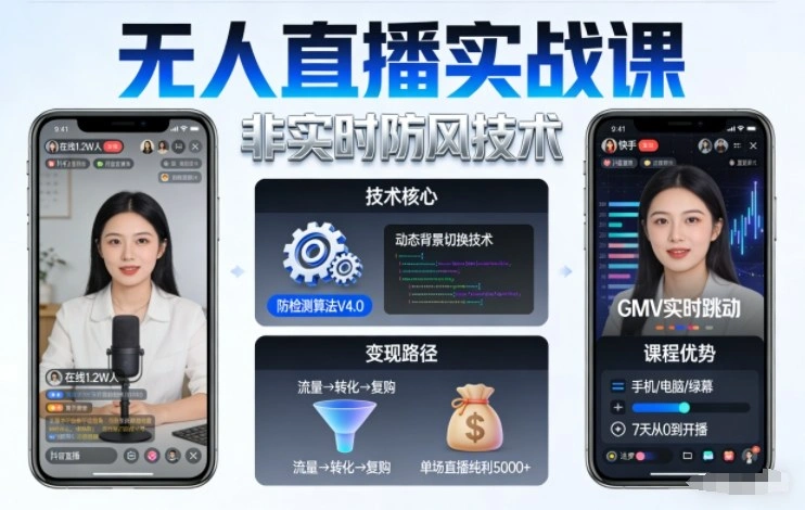 宝子哥无人直播实战课，非实时防风技术，聚焦抖音快手等平台直播带货，轻松开启直播变现之路(更新2026年5月02日)-科技美南博客