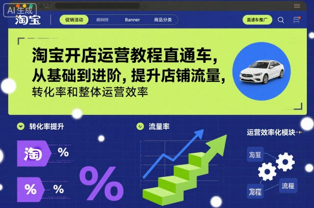 淘宝开店运营教程直通车，从基础到进阶，提升店铺流量，转化率和整体运营效率(更新26年4月20日)-科技美南博客