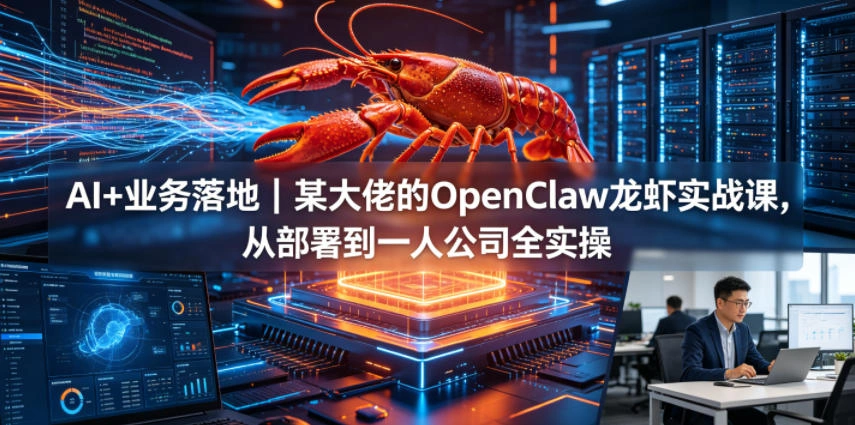 AI+业务落地｜某大佬的OpenClaw小龙虾实战课，从部署到一人公司全实操-科技美南博客