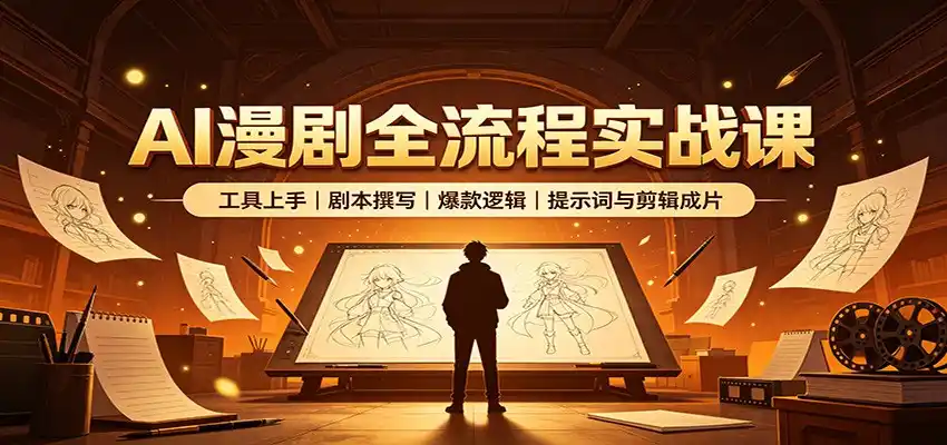 AI漫剧全流程实战课:工具上手、剧本撰写、爆款逻辑、提示词与剪辑成片-科技美南博客