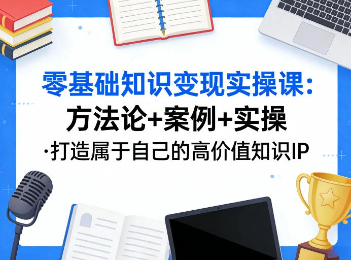 零基础知识变现实操课，方法论+案例+实操，打造属于自己的高价值知识IP-科技美南博客