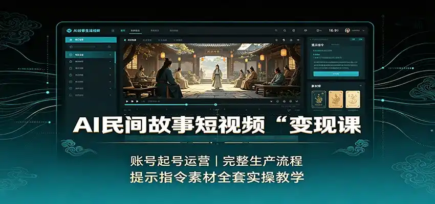 AI民间故事短视频变现课：账号起号运营，完整生产流程，提示指令素材全套实操教学-科技美南博客