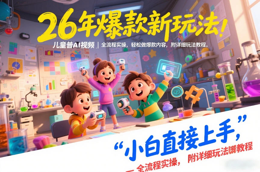 26年爆款新玩法，儿童科普AI视频，全流程实操，轻松做爆款内容，小白直接上手，附详细玩法教程-科技美南博客