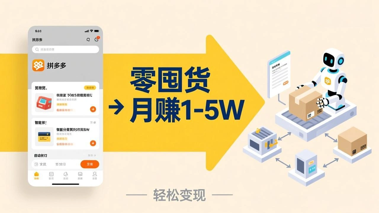 不用囤货不用跑单！拼多多虚拟玩法，机器人管理发货和客服，帮你月赚 1-5W-科技美南博客