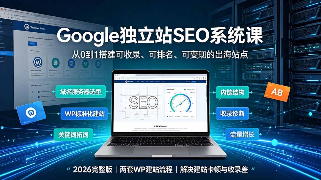 Google独立站SEO-7月系统课:出海基建×WordPress建站×AI内容生产×站内外优化×Search Console×AdSense变现-科技美南博客