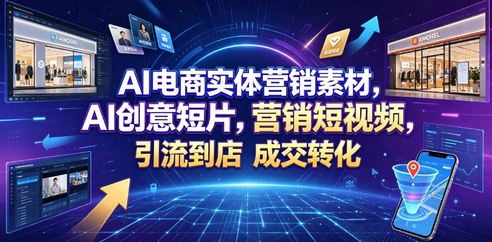 AI电商实体营销素材，AI创意短片，高效打造营销短视频，轻松引流到店，稳定提升门店客流与成交转化-科技美南博客