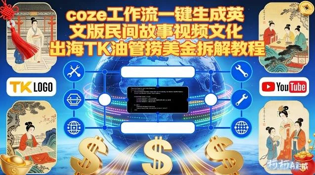 Coze扣子工作流一键生成英文版民间故事视频，文化出海TK油管捞美金拆解教程-科技美南博客
