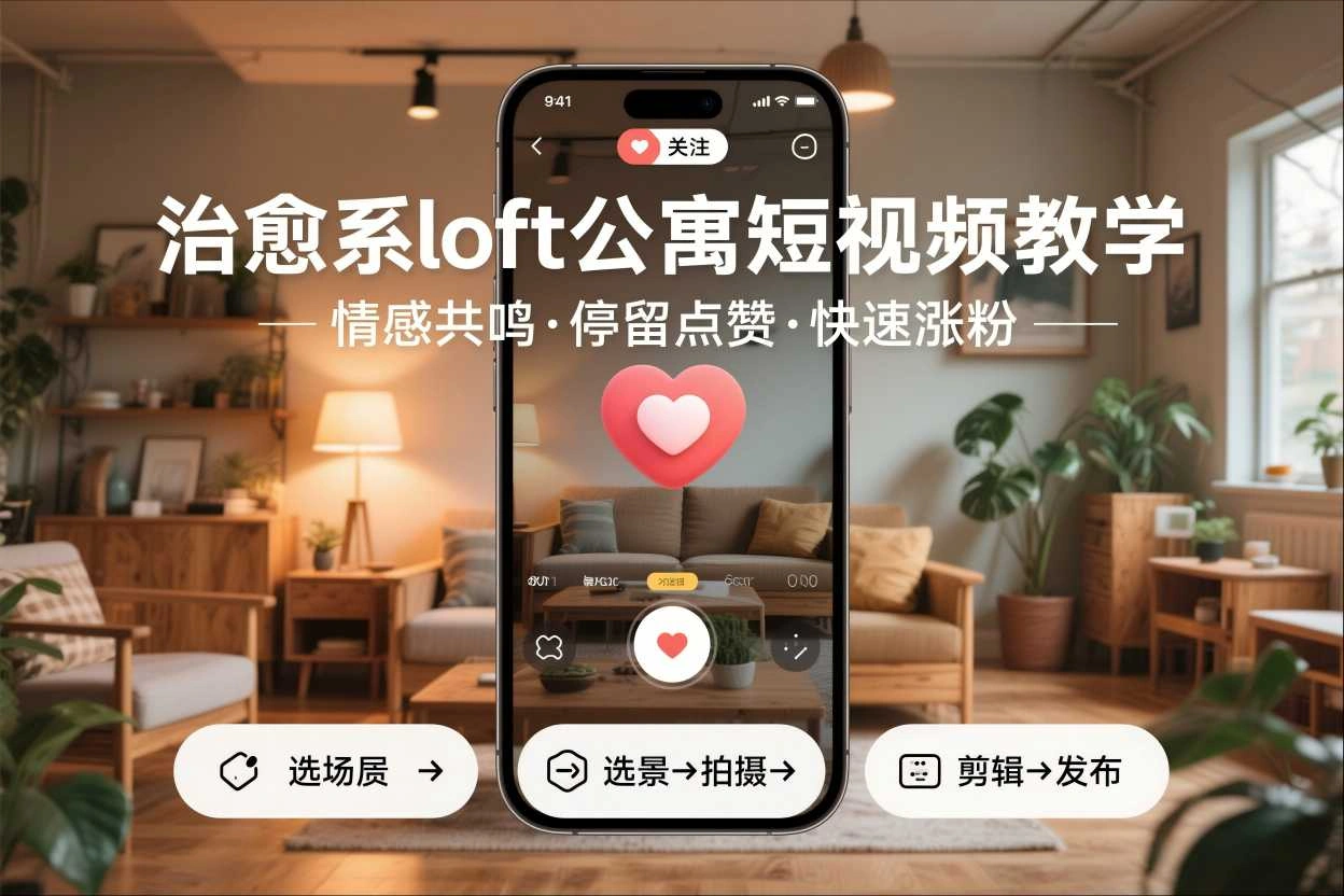 治愈系loft公寓短视频制作教学，情感共鸣引停留点赞关注，快速起号涨粉-科技美南博客