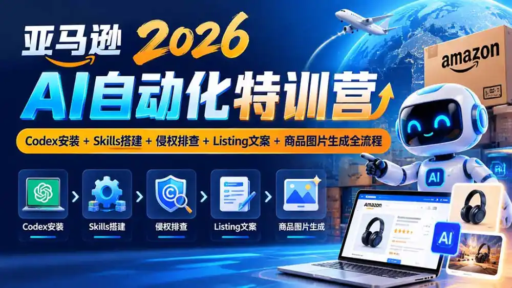亚马逊2026AI自动化-10月特训营：Codex安装+Skills搭建+侵权排查+Listing文案+商品图片生成全流程-科技美南博客