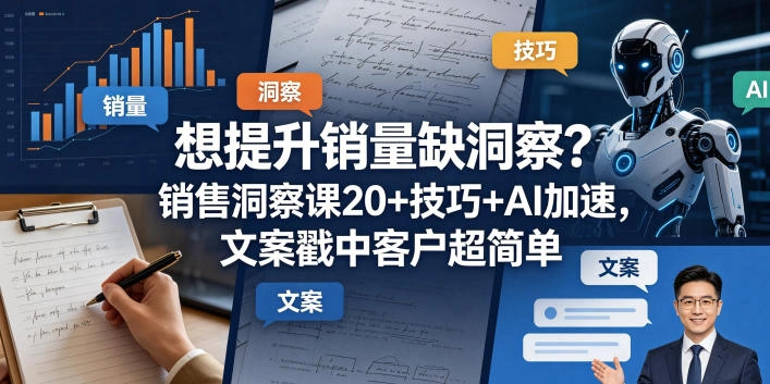 想提升销量缺洞察？销售洞察课20+技巧+AI加速，文案戳中客户超简单【原创双语字幕】-科技美南博客