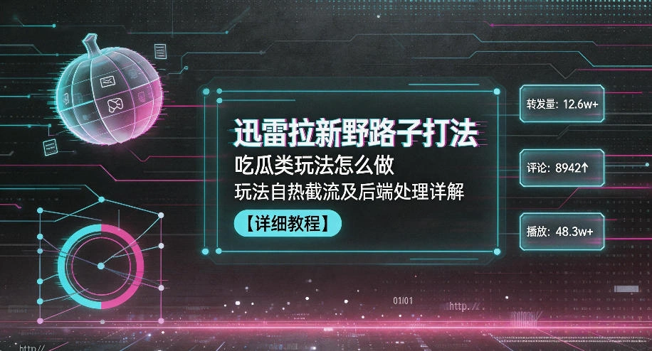 迅雷拉新野路子打法，吃瓜类玩法怎么做，玩法自热截流及后端处理详解-科技美南博客