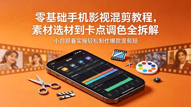 零基础手机影视混剪教程，素材选材到卡点调色全拆解，小白跟着实操轻松制作爆款混剪短片-科技美南博客
