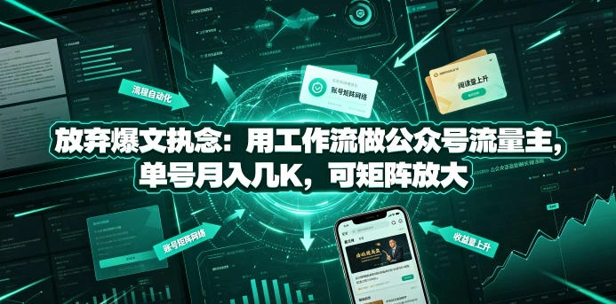 放弃爆文执念：用工作流做公众号流量主，单号月入几K，可矩阵放大-科技美南博客