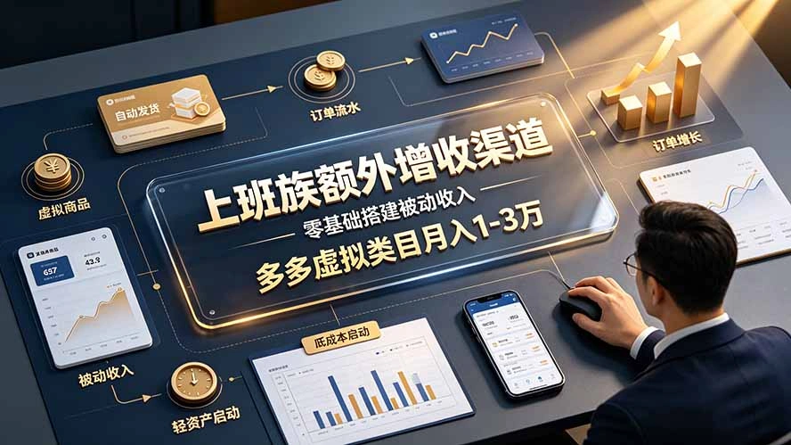 上班族额外增收渠道,零基础搭建被动收入,多多虚拟类目月入 1-3 万-科技美南博客