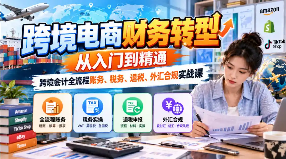 跨境电商财务转型:从入门到精通|跨境会计全流程账务、税务、退税、外汇合规实战课-科技美南博客