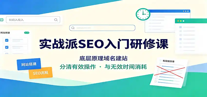 实战派SEO入门研修课:底层原理域名建站,分清有效操作与无效时间消耗-科技美南博客