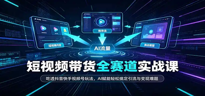 短视频带货全赛道：吃透抖音快手视频号玩法，AI赋能轻松搞定引流与变现难题-科技美南博客